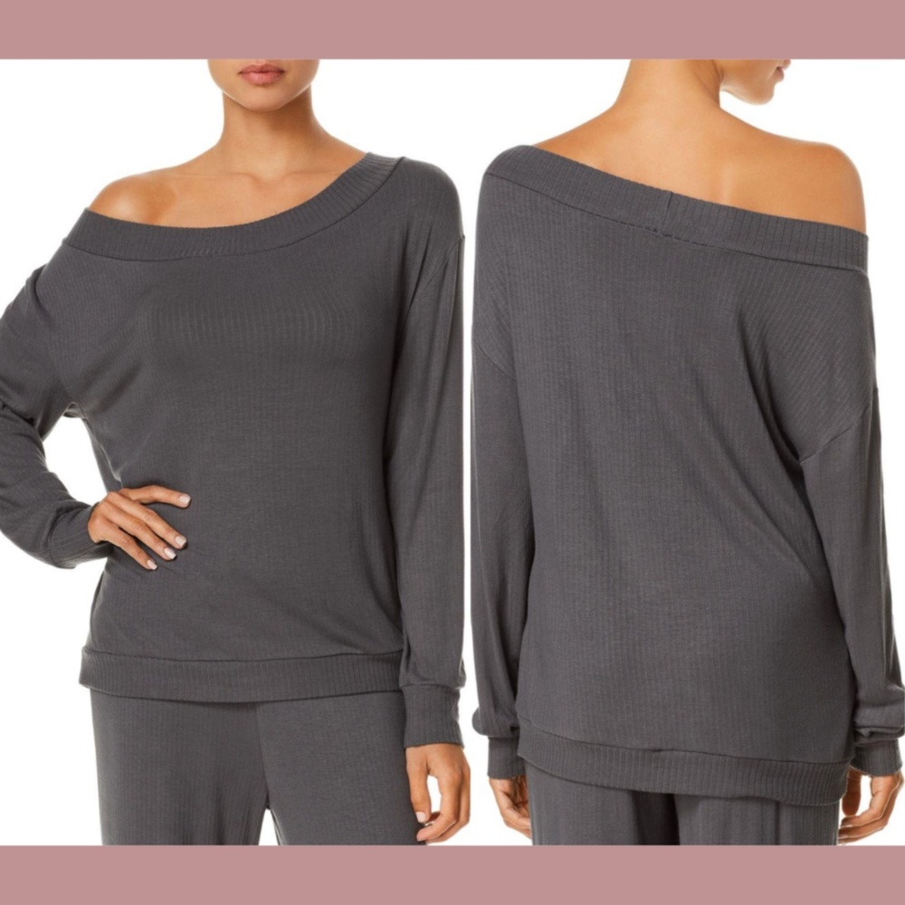 NWT Cosabella [ Medium ] Alessandra Long Sleeve‎ Top in Anthracite Gray